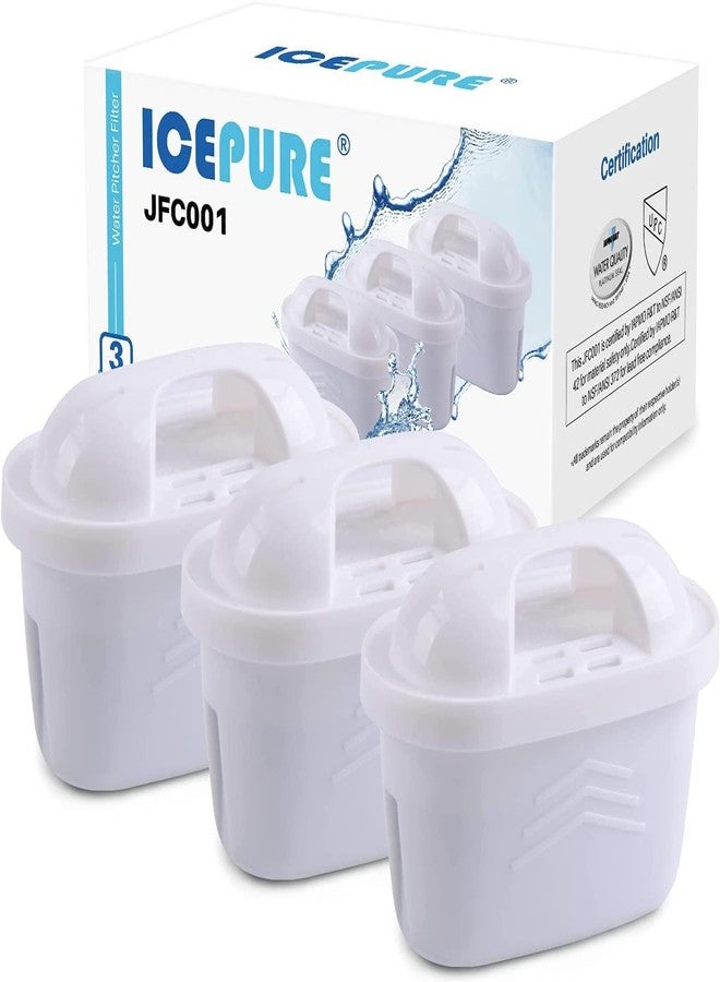 ICEPURE JFC001 Pitcher Water Filter Compatible with Brita Maxtra+/Maxtra/Mava, 1001122, Reduces Chlorine and Limescale, 3PACK - Image 1